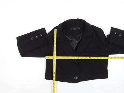 Aloha Studio Women's Black Cropped Single-Breasted Blazer Size S