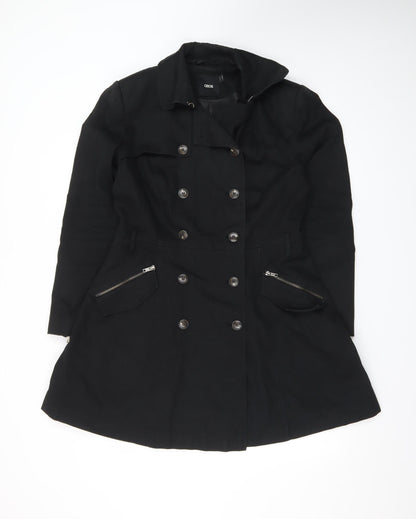 ASOS Women's Black Double-Breasted Mid-Length Coat UK 12