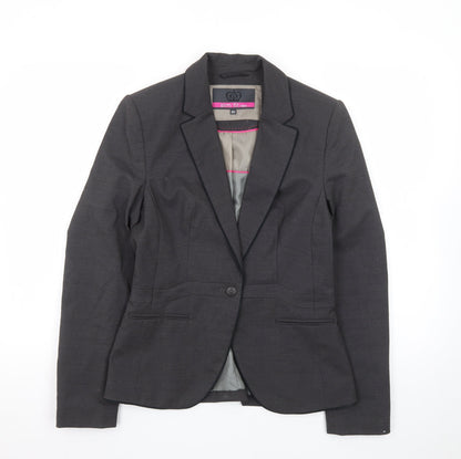 Next Women's Grey Slim Fit Blazer Jacket Size 8R Tailored Workwear