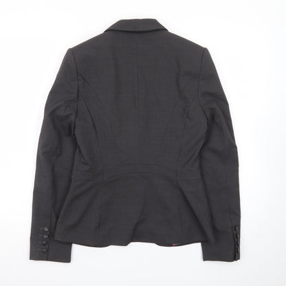 Next Women's Grey Slim Fit Blazer Jacket Size 8R Tailored Workwear
