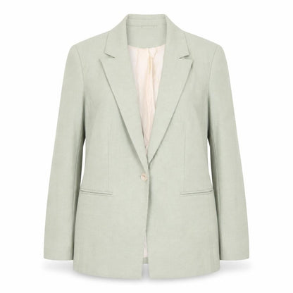 H&M Women Sage Green Single Breasted Blazer UK 14 Polyester Blend