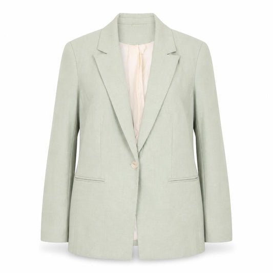 H&M Women Sage Green Single Breasted Blazer UK 14 Polyester Blend