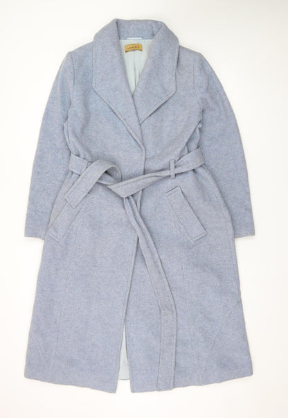 Marks and Spencer Women’s Ice Blue Wool Belted Long Coat Size 14