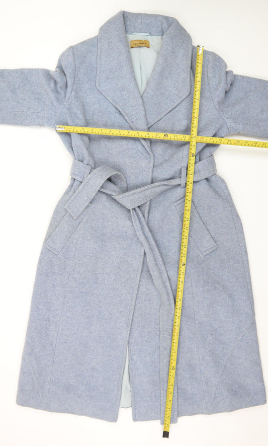 Marks and Spencer Women’s Ice Blue Wool Belted Long Coat Size 14