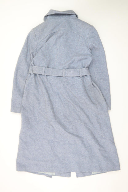 Marks and Spencer Women’s Ice Blue Wool Belted Long Coat Size 14