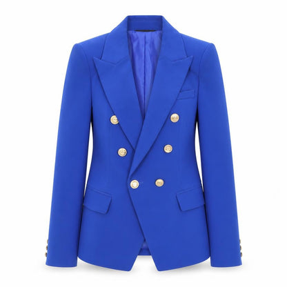 Attentif Paris Women's Blue Double-Breasted Blazer Size 8