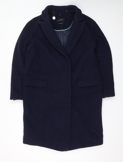 Marks and Spencer Women’s Blue Wool Cashmere Mid-Length Overcoat Size 12