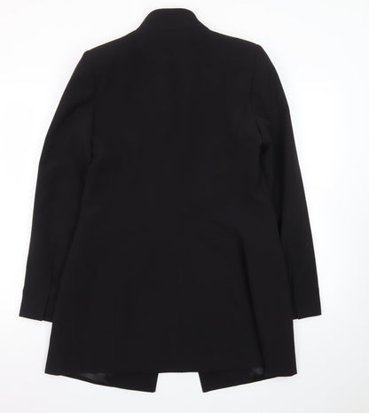 Zara Women Black Shawl Collar Longline Blazer Size 14