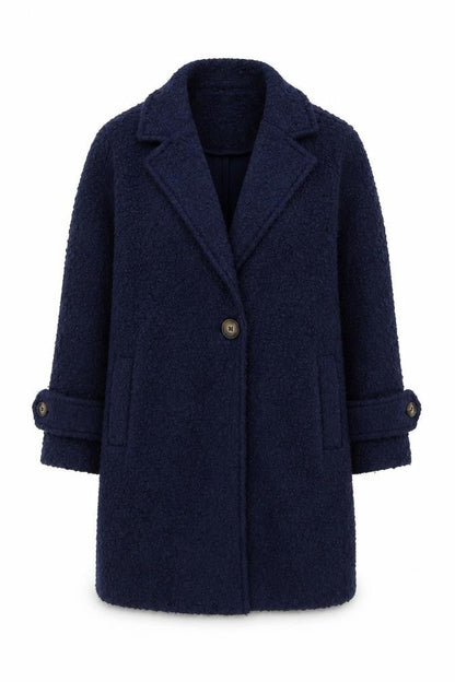 Tu Women’s Blue Mid-Length Overcoat Size 8 Lined Button Front