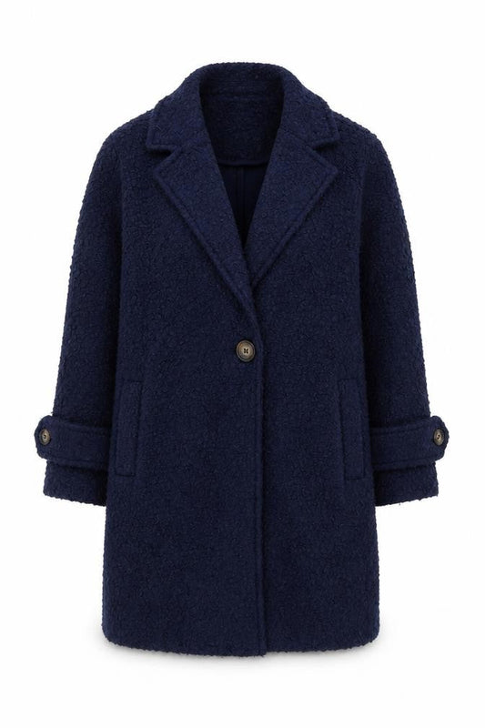 Tu Women’s Blue Mid-Length Overcoat Size 8 Lined Button Front