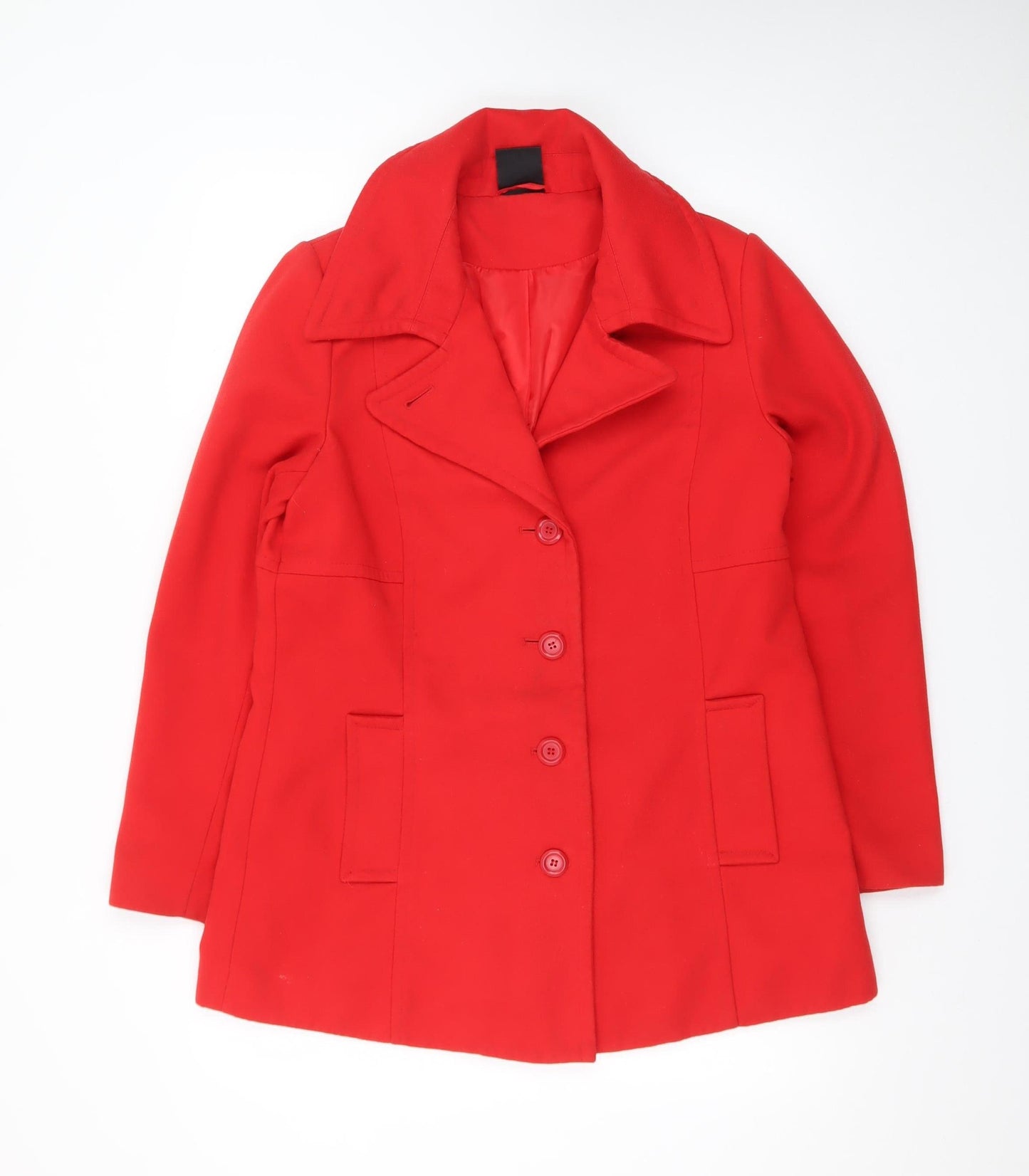 TGS Womens Red Size 14 Polyester Lined Single-Breasted Jacket