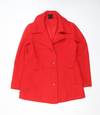 TGS Womens Red Size 14 Polyester Lined Single-Breasted Jacket