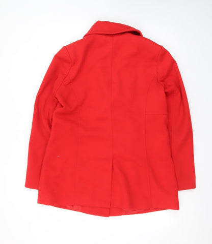 TGS Womens Red Size 14 Polyester Lined Single-Breasted Jacket