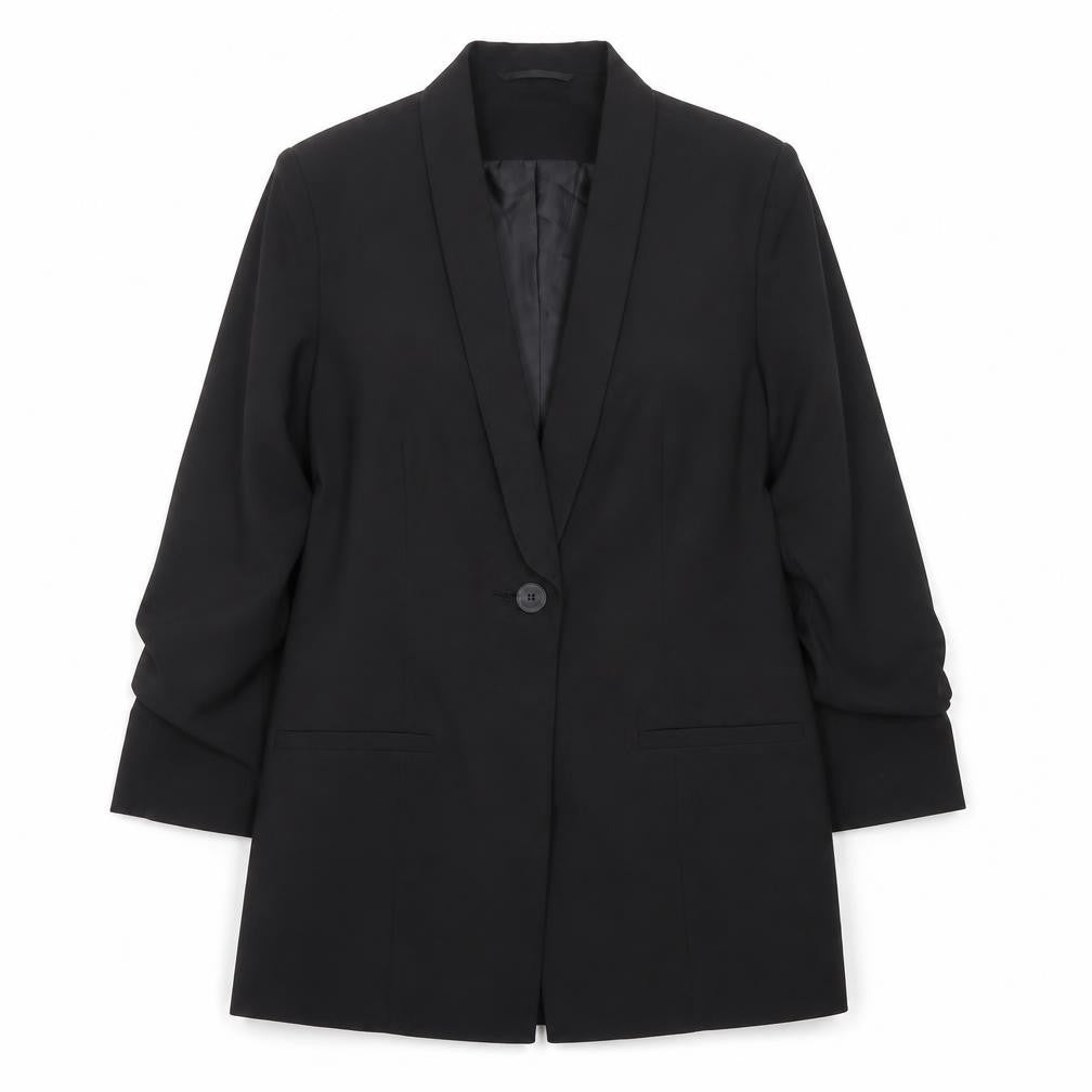 ASOS Design Women's Black Longline Shawl Collar Blazer UK 14