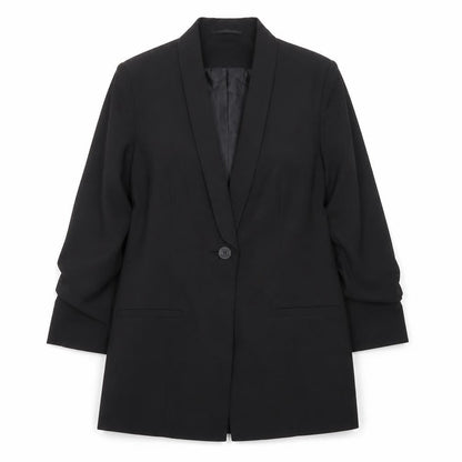 ASOS Design Women's Black Longline Shawl Collar Blazer UK 14