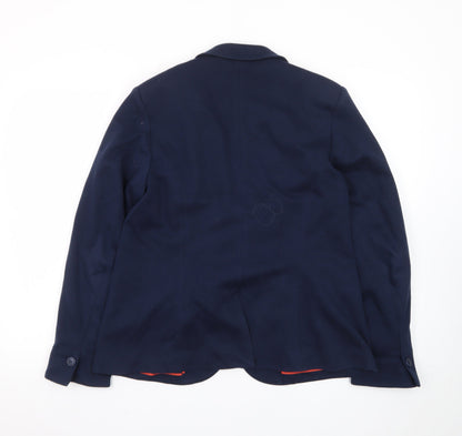 John Lewis Women Navy Blue Size 14 Classic Single-Breasted Blazer