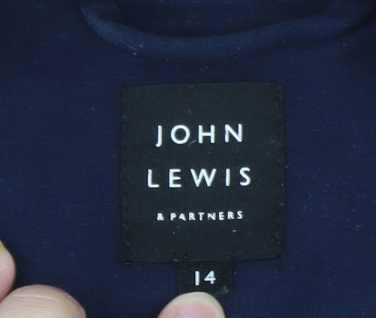 John Lewis Women Navy Blue Size 14 Classic Single-Breasted Blazer