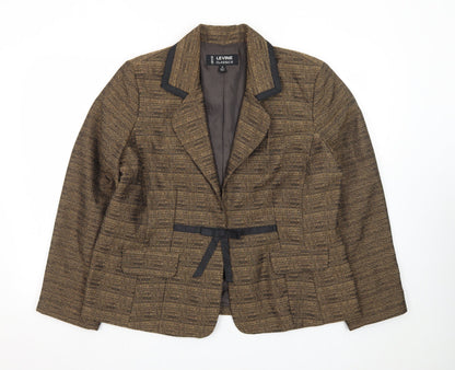 Larry Levine Classics Women Brown Size 18 Single-Breasted Blazer