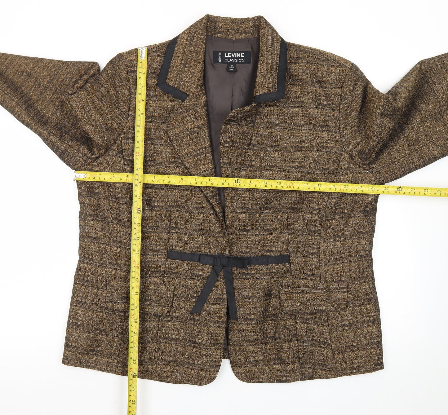 Larry Levine Classics Women Brown Size 18 Single-Breasted Blazer