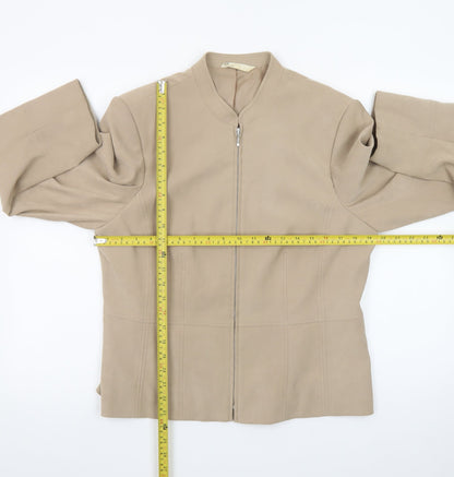 BHS Women Beige Size 16 Tailored Suit Jacket Polyester Blend