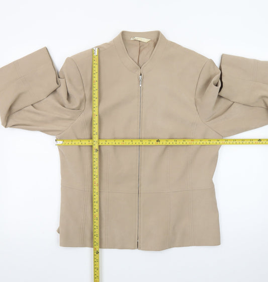 BHS Women Beige Size 16 Tailored Suit Jacket Polyester Blend