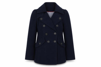 Next Women’s Blue Mid-Length Pea Coat Size 12 Double-Breasted