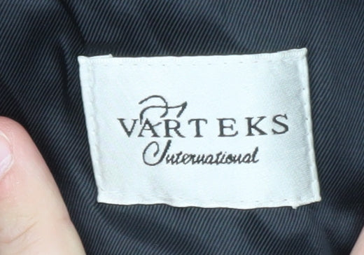 Varteks Men's Black Wool Blend Overcoat Size 42 Classic Formal Coat