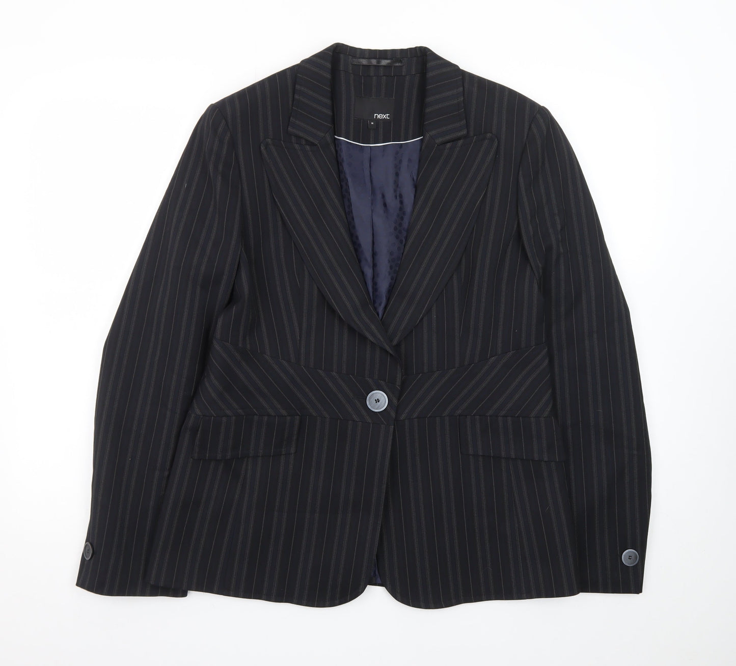 Next Women's Black Pinstripe Tailored Blazer Size 16