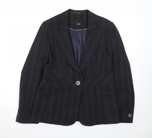 Next Women's Black Pinstripe Tailored Blazer Size 16