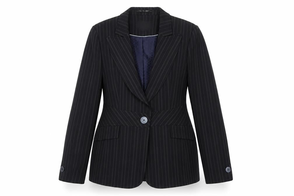 Next Women's Black Pinstripe Tailored Blazer Size 16
