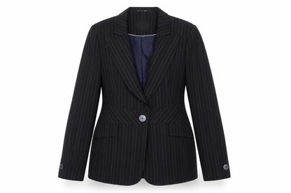 Next Women's Black Pinstripe Tailored Blazer Size 16