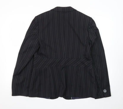Next Women's Black Pinstripe Tailored Blazer Size 16