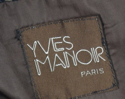 Yves Manoir Women Brown Wool Tweed Checked Single-Breasted Blazer Size 18