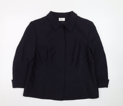 Basler Women Navy Blue Size 18 Classic Long Sleeve Suit Jacket