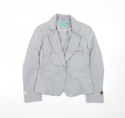 Marks and Spencer Women Grey Petite UK 8 Classic Lined Blazer