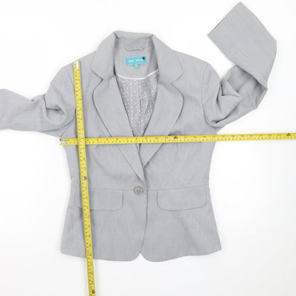 Marks and Spencer Women Grey Petite UK 8 Classic Lined Blazer