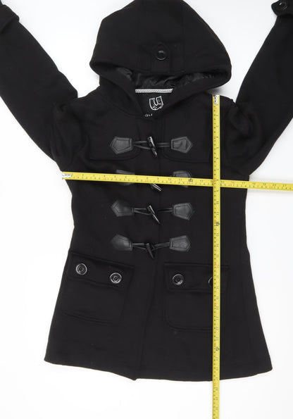 Urban Diva Women's Black Hooded Duffle Coat Size 8