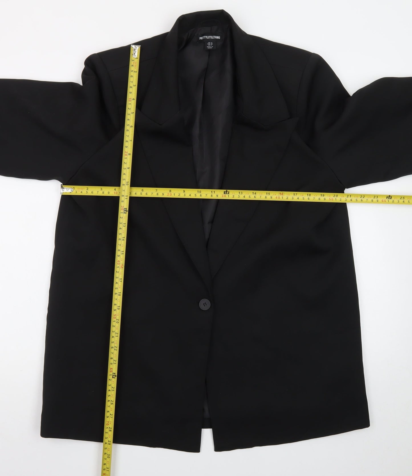 PrettyLittleThing Women’s Black Size 12 Single-Breasted Blazer