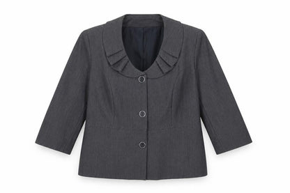 Larry Levine Women's Grey Size 18 Tailored 3/4 Sleeve Blazer