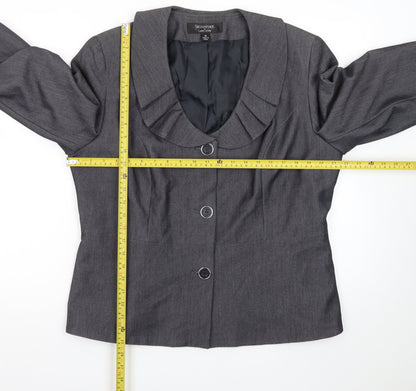 Larry Levine Women's Grey Size 18 Tailored 3/4 Sleeve Blazer