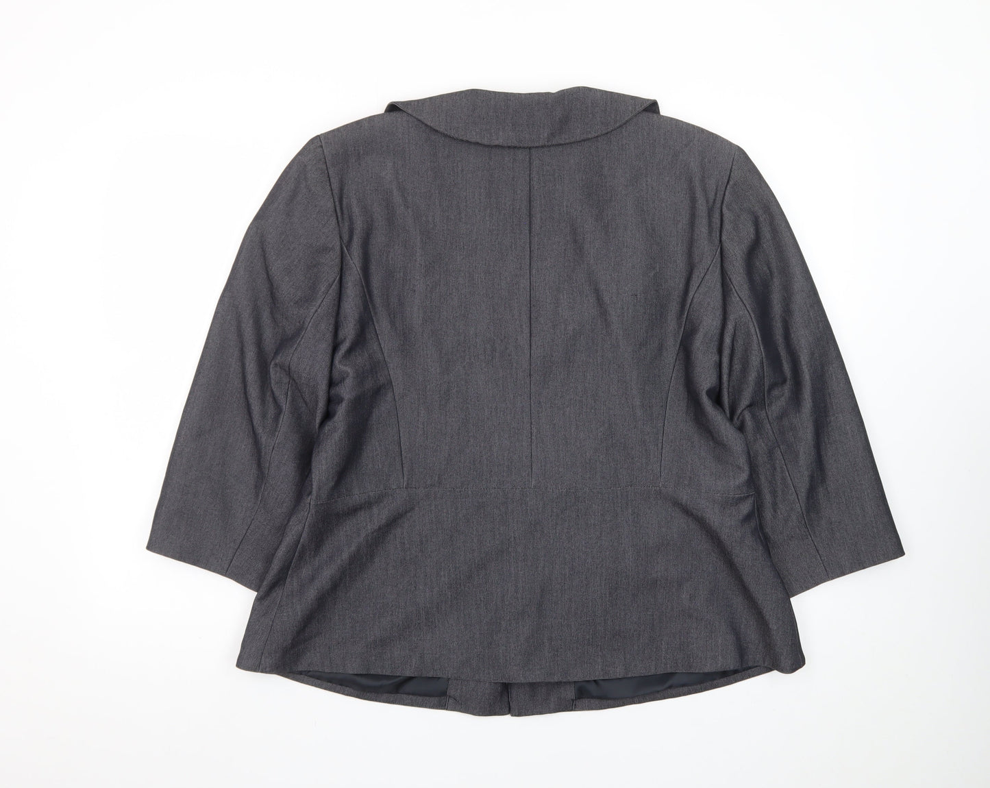 Larry Levine Women's Grey Size 18 Tailored 3/4 Sleeve Blazer