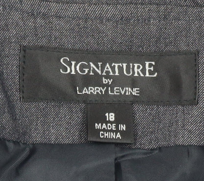 Larry Levine Women's Grey Size 18 Tailored 3/4 Sleeve Blazer