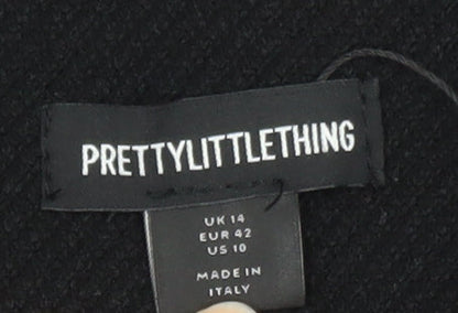 PrettyLittleThing Women’s Black Size 14 Single-Breasted Blazer