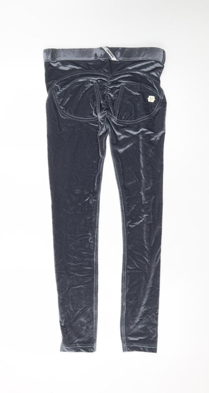Freddy Women’s Grey Velvet Slim Fit Leggings Size 8