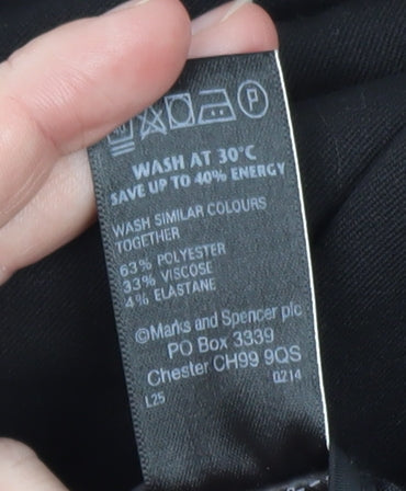 Marks and Spencer Women’s Black Size 10 Straight Leg Stretch Trousers