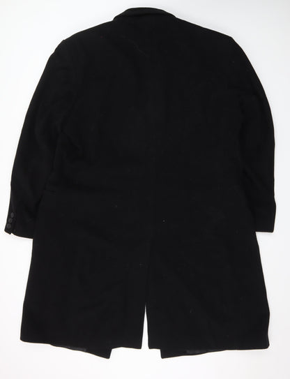 Karl Jackson Men's Black Wool Blend Long Overcoat Size 48 Regular