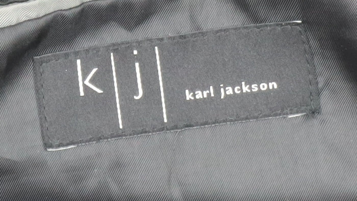 Karl Jackson Men's Black Wool Blend Long Overcoat Size 48 Regular