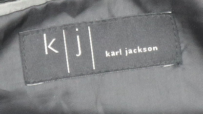 Karl Jackson Men's Black Wool Blend Long Overcoat Size 48 Regular