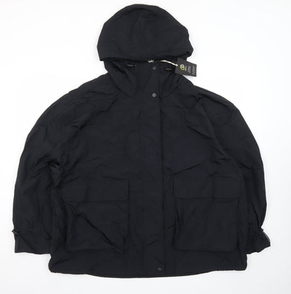 Next Women's Black Nylon Hooded Parka Jacket Size 16