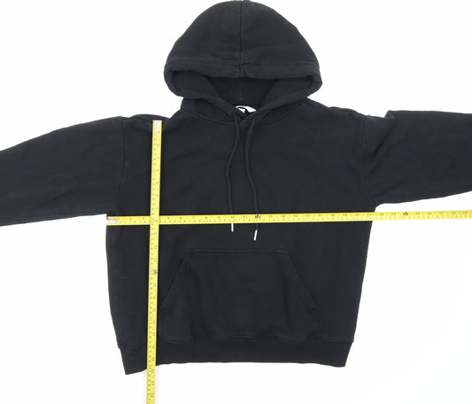 H&M Men's Black Pullover Hoodie Size S Cotton Blend Fleece